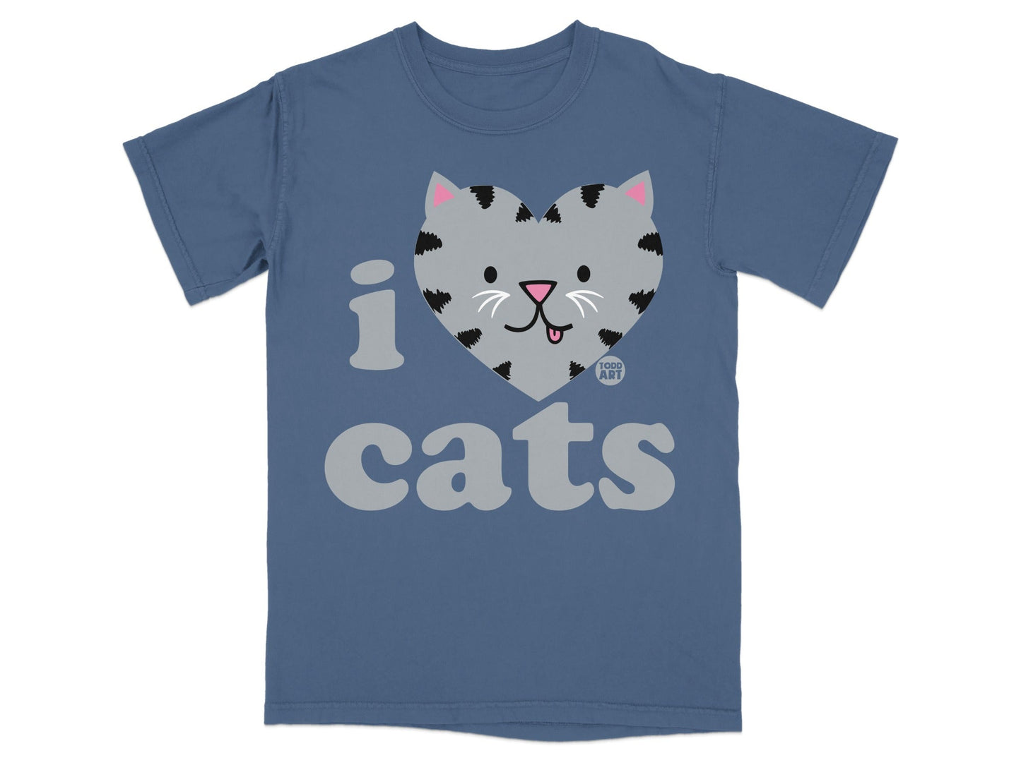 I Love Cats Graphic Tee Cute Cat Lover T-Shirt