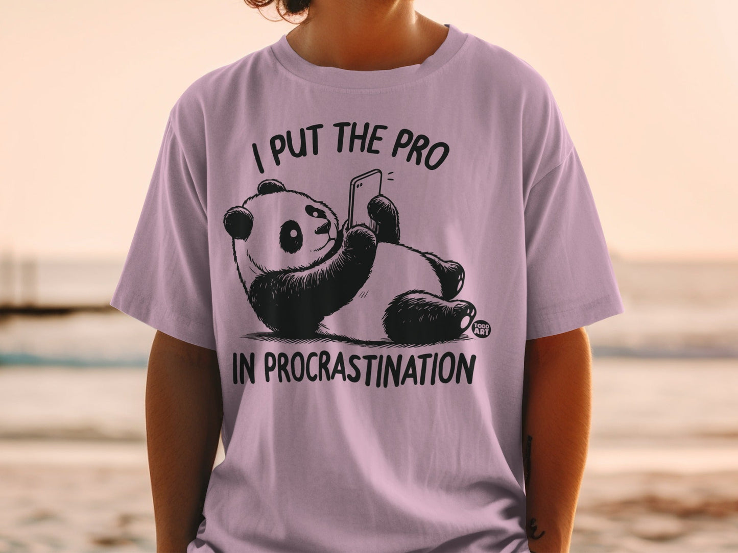 Funny Panda Procrastination Tee Shirt for Casual Days