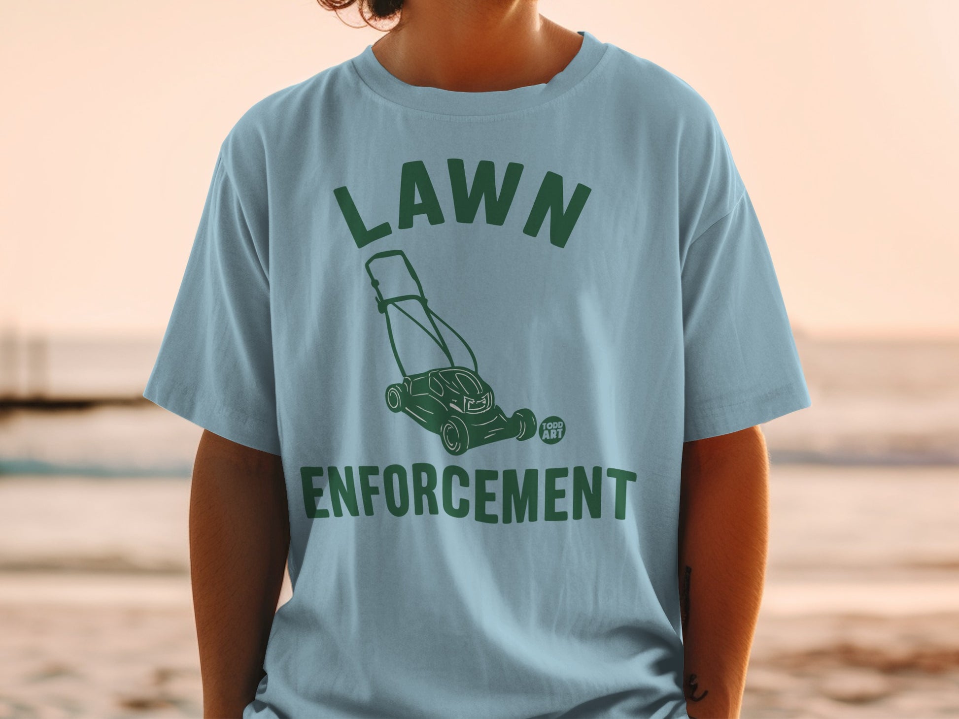 LAWN ENFORCEMENT TODD ART Mower Shirt product type