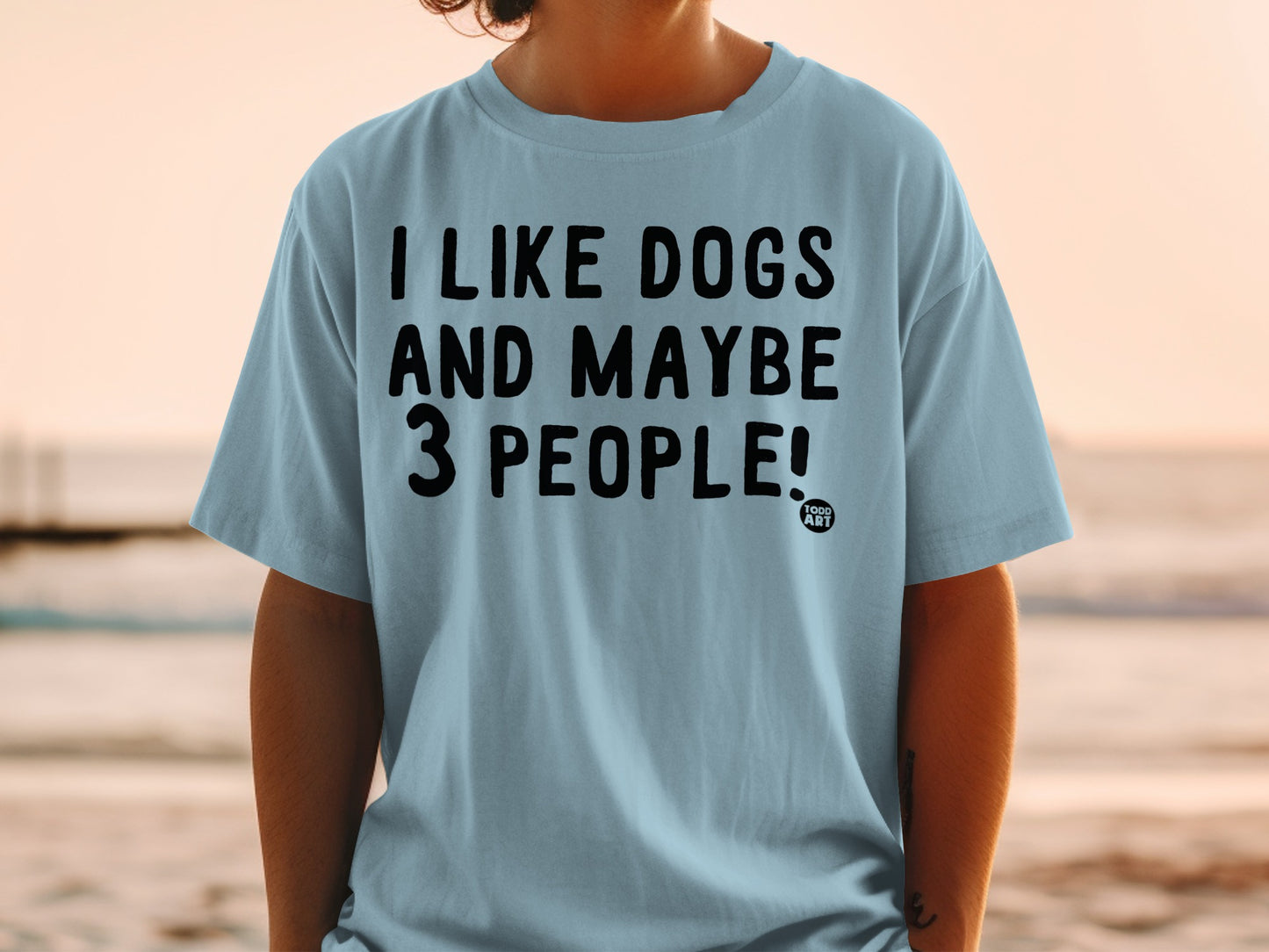 I Like Dogs And Maybe 3 People Funny Graphic Shirt