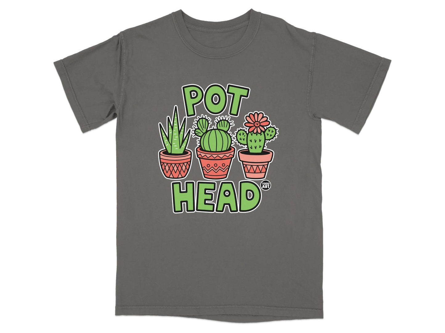 Pot Head Cactus Cute Funny Graphic T-Shirt