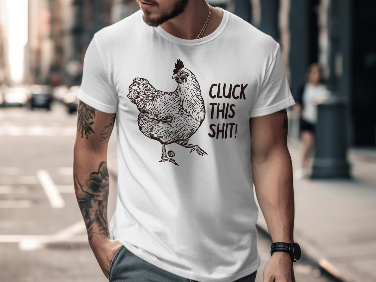 Cluck This Shit Funny Chicken Graphic Tee Shirt