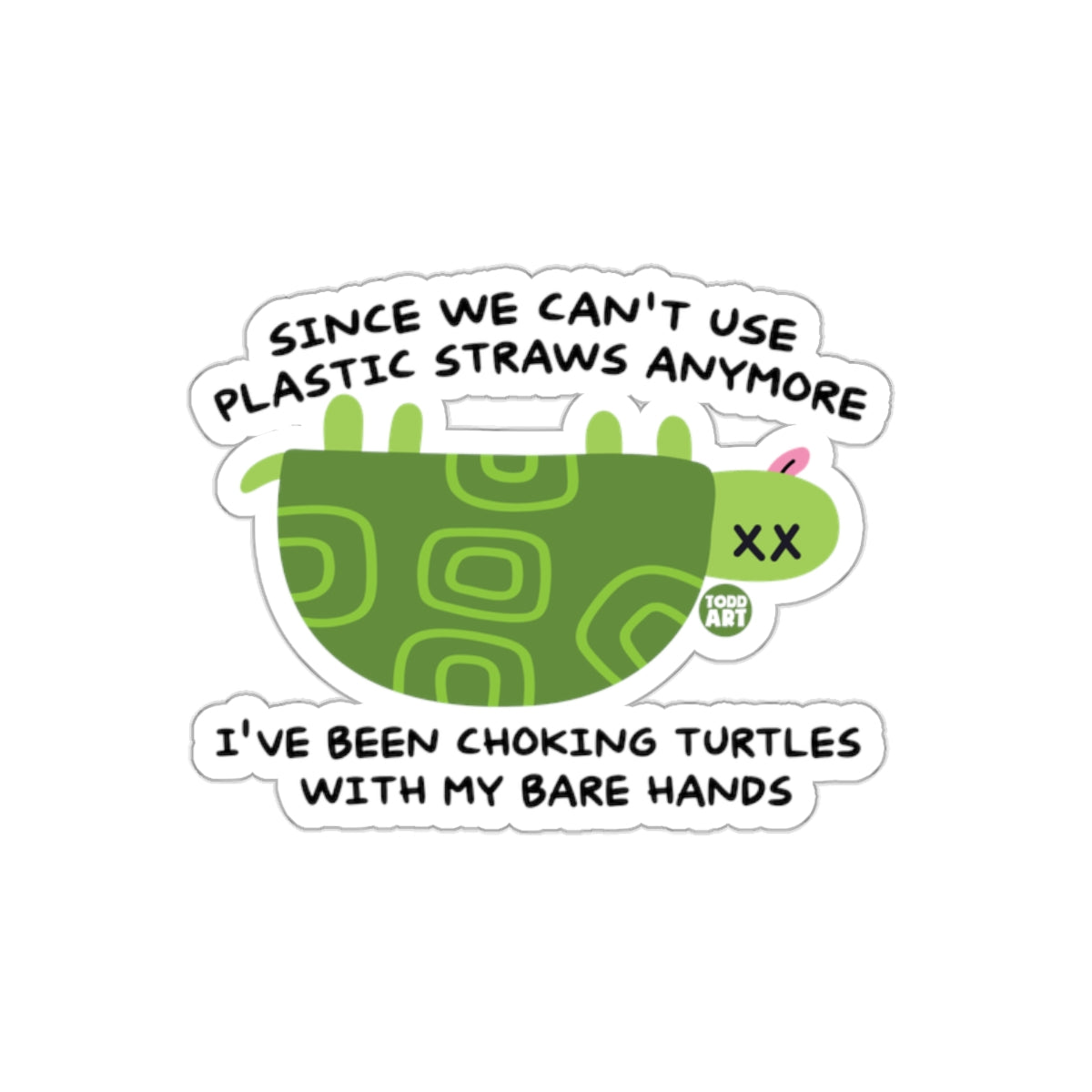 Choking Turtles With Bare Hands Cartoon Sticker