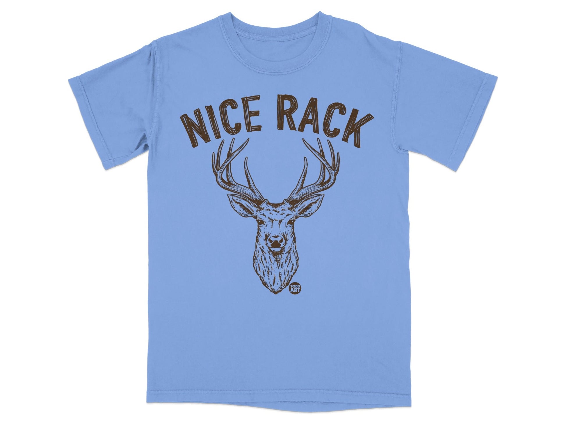 Nice Rack Deer Illustration Shirt with Bold Text Design