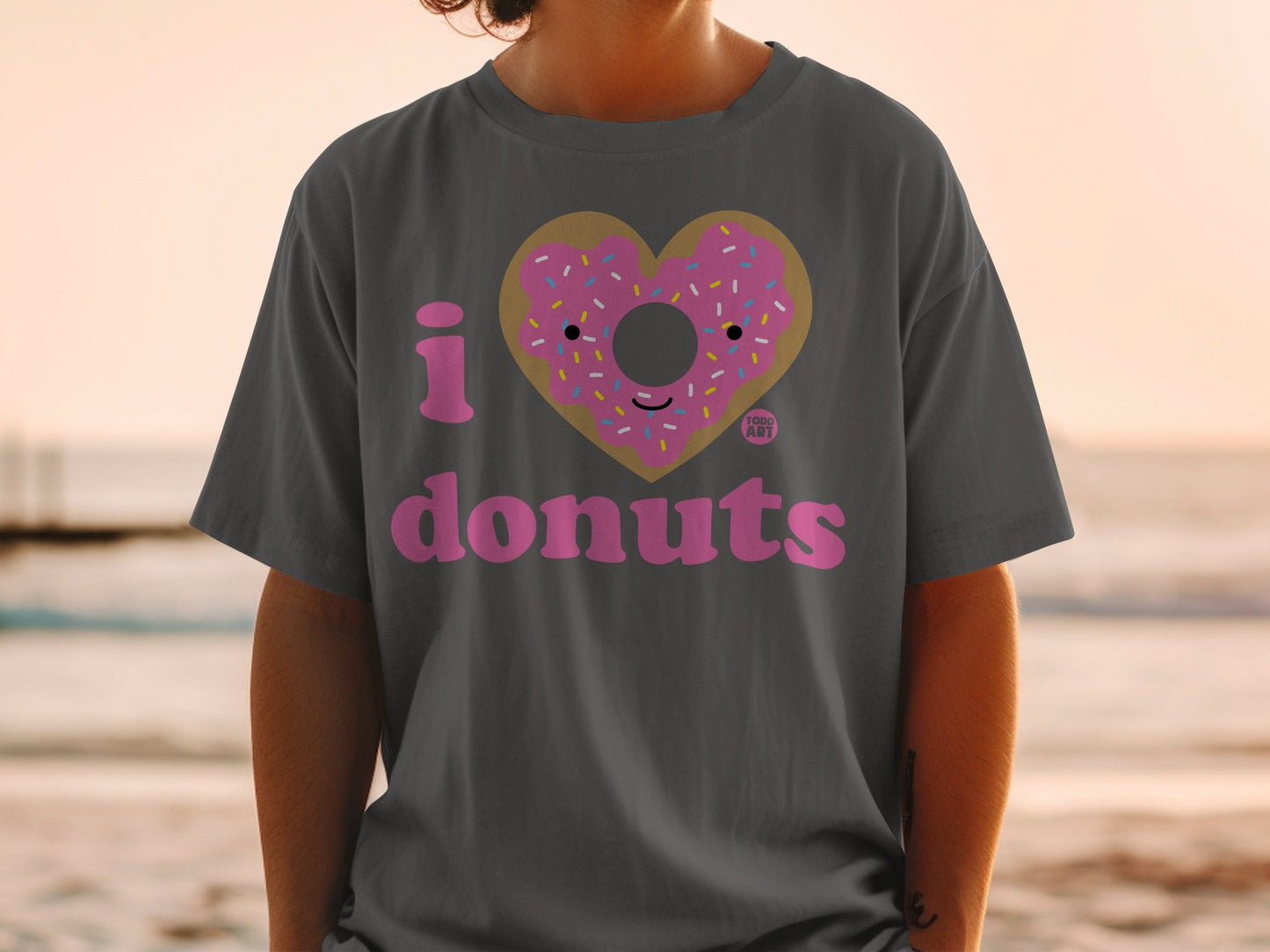 I Love Donuts Graphic T-Shirt Fun Casual Apparel