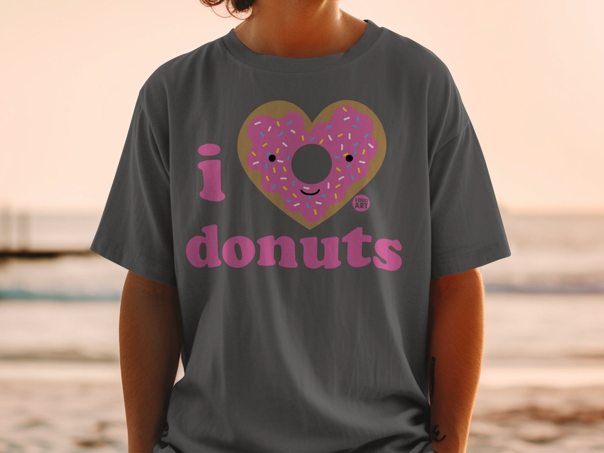 I Love Donuts Graphic T-Shirt Fun Casual Apparel