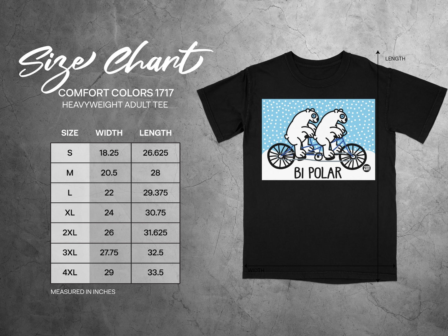 Bi Polar Bear Biking Heavyweight Adult Tee Product