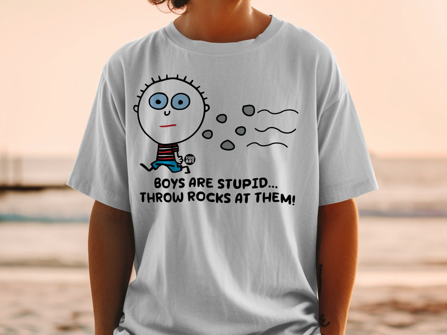 Boys Are Stupid Throw Rocks At Them Funny Shirt