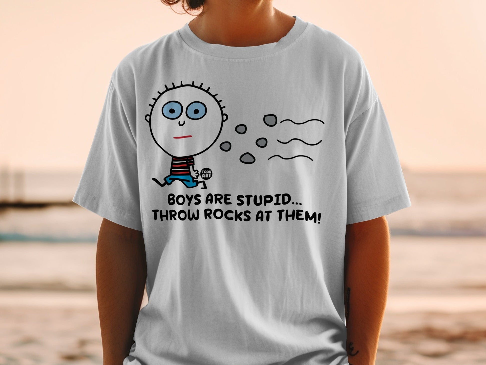 Boys Are Stupid Throw Rocks At Them Funny Shirt