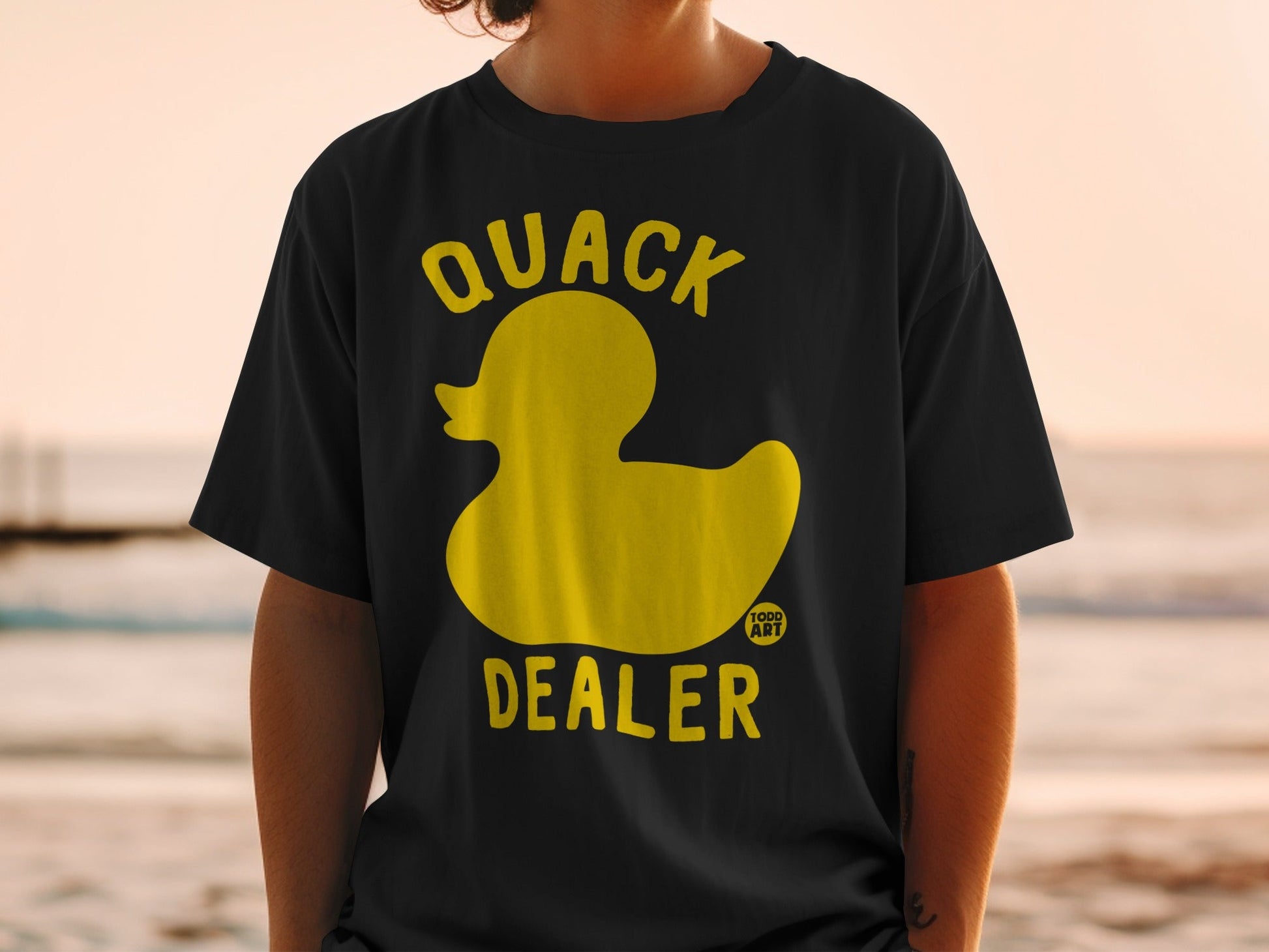 Quack Dealer Yellow Rubber Duck Design T-Shirt