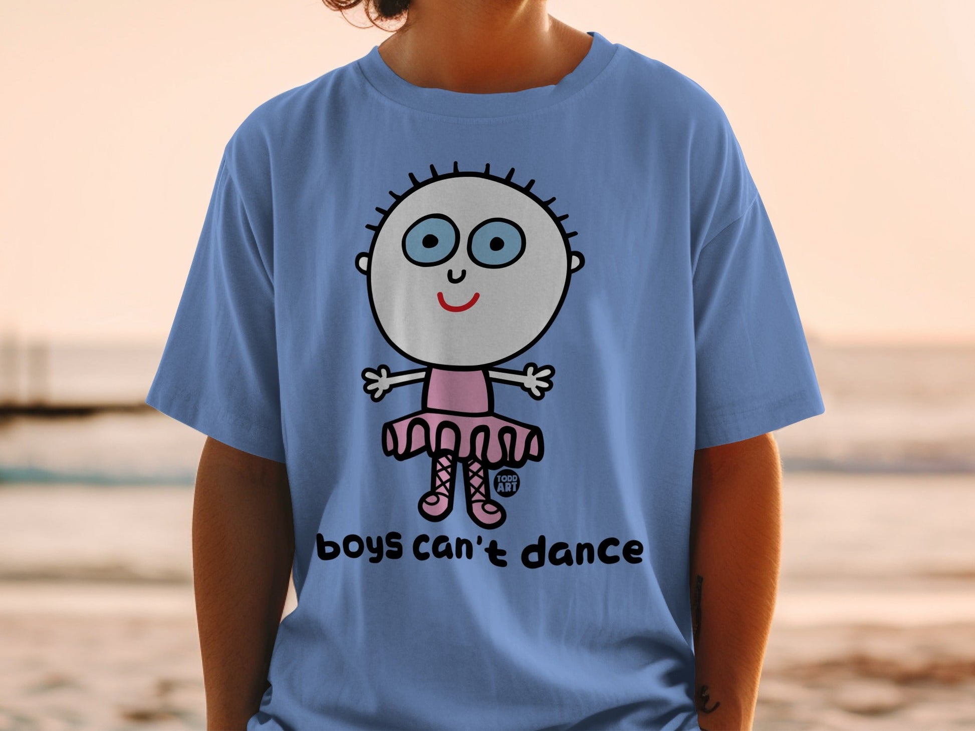 Funny Boys Can't Dance Cartoon Graphic T-Shirt