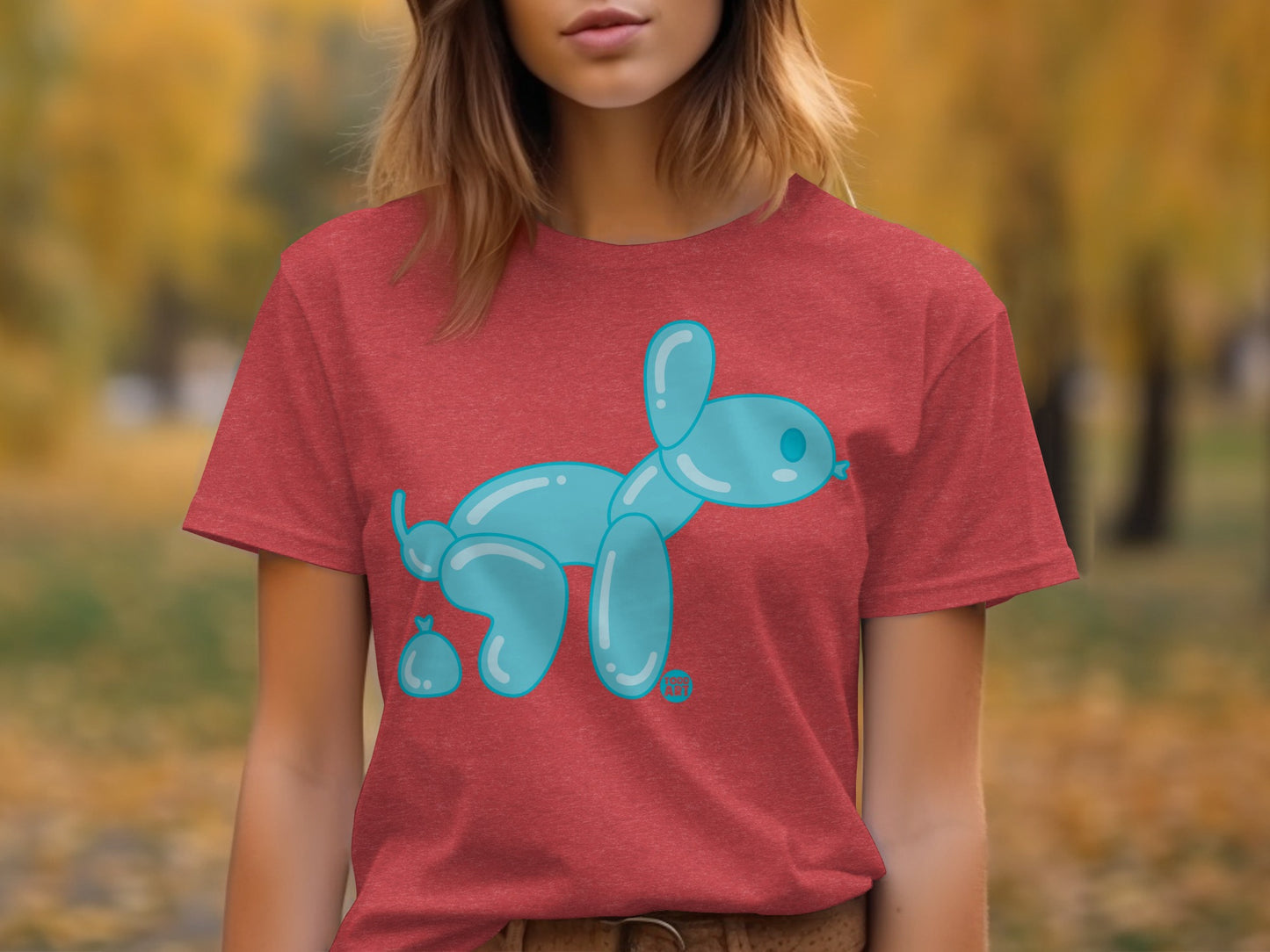 Playful Blue Balloon Animal Graphic Shirt