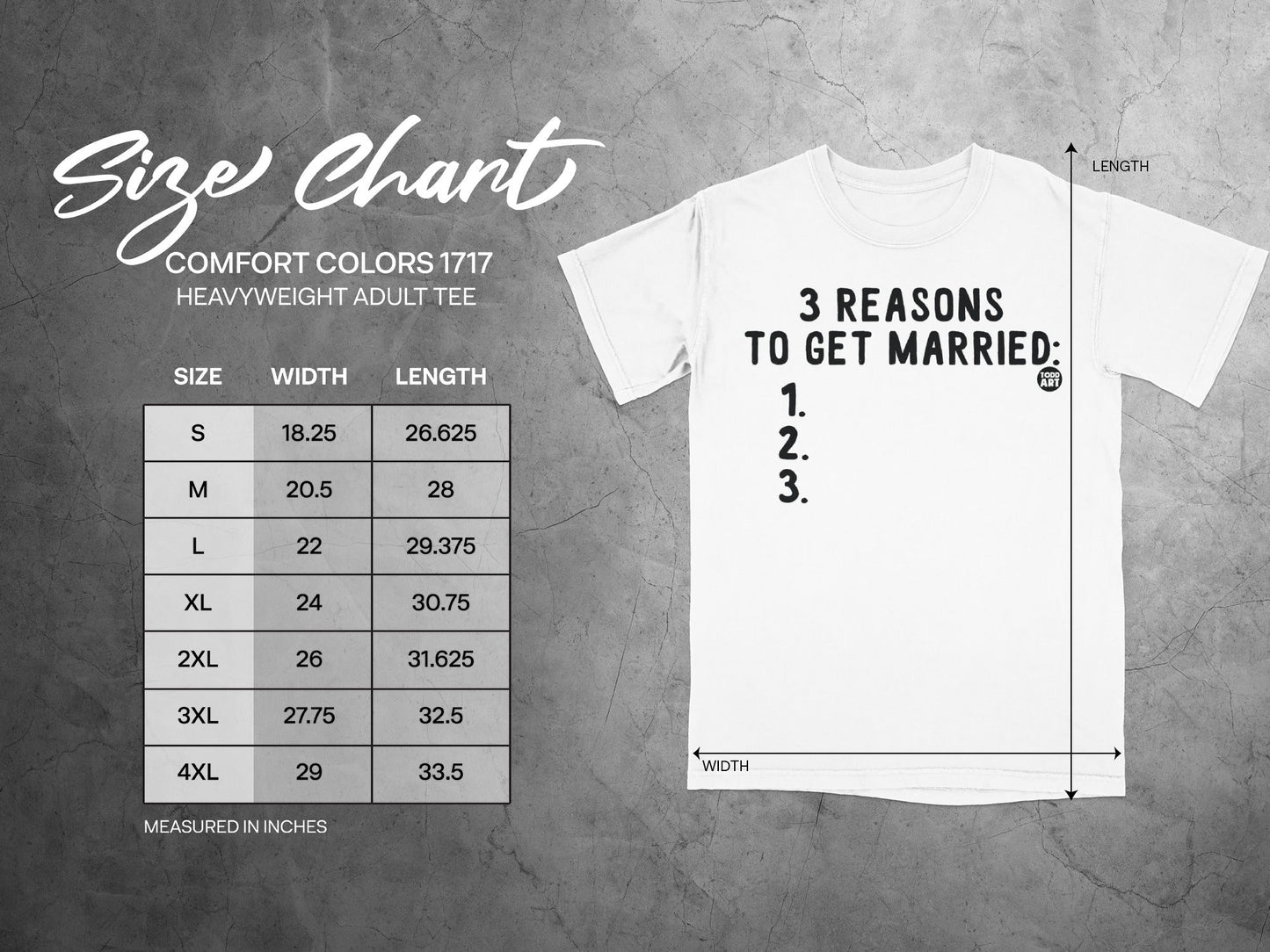 Funny 3 Reasons To Get Married Shirt for Adults T-Shirt