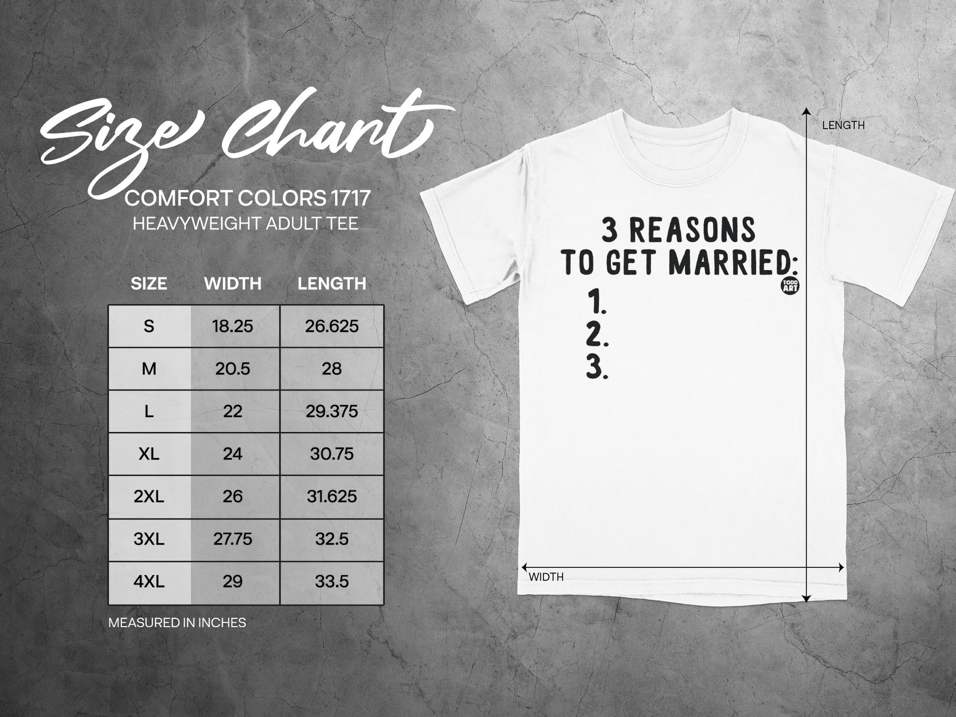 Funny 3 Reasons To Get Married Shirt for Adults T-Shirt