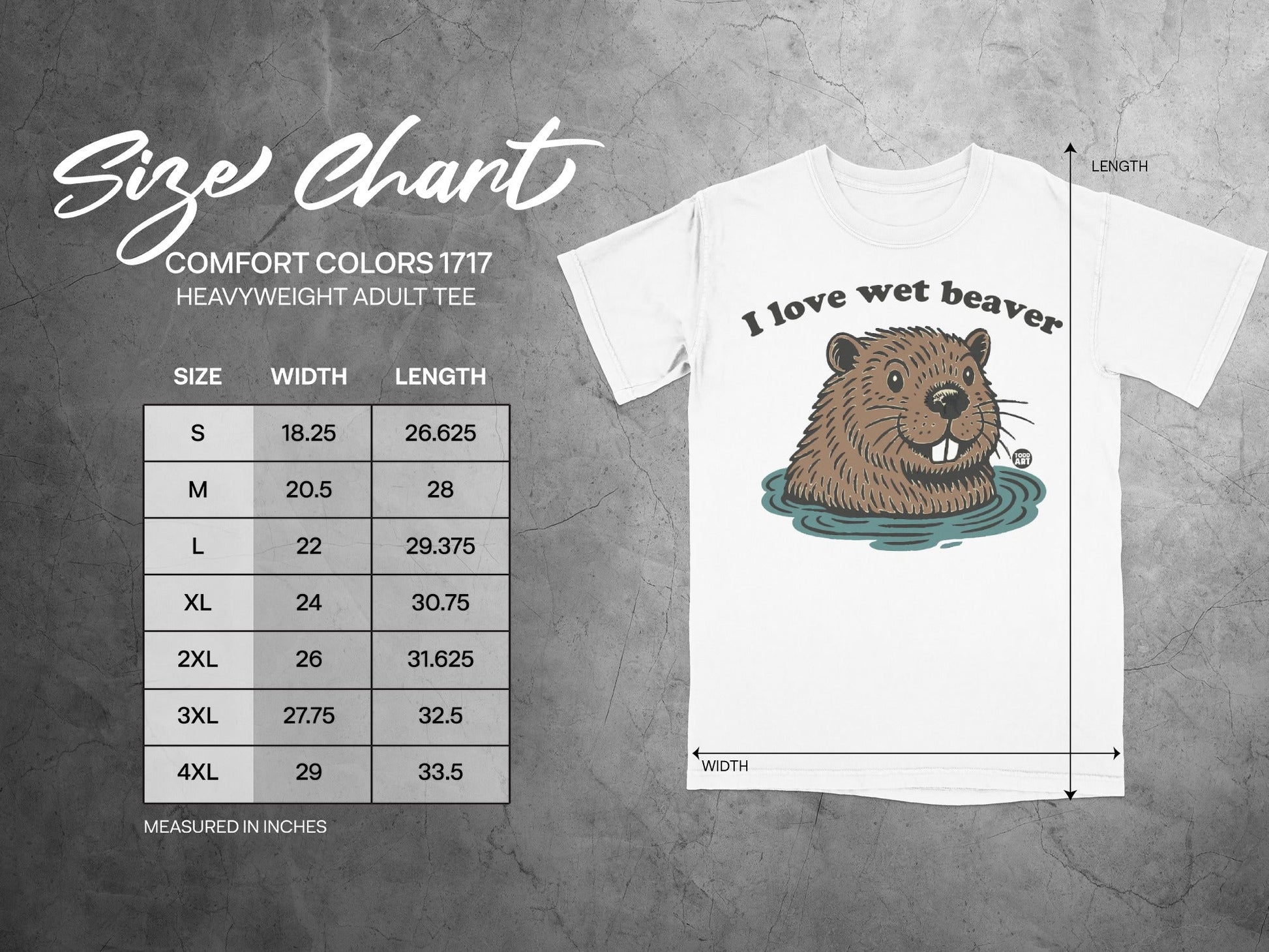 I Love Wet Beaver Graphic Heavyweight Adult Tee