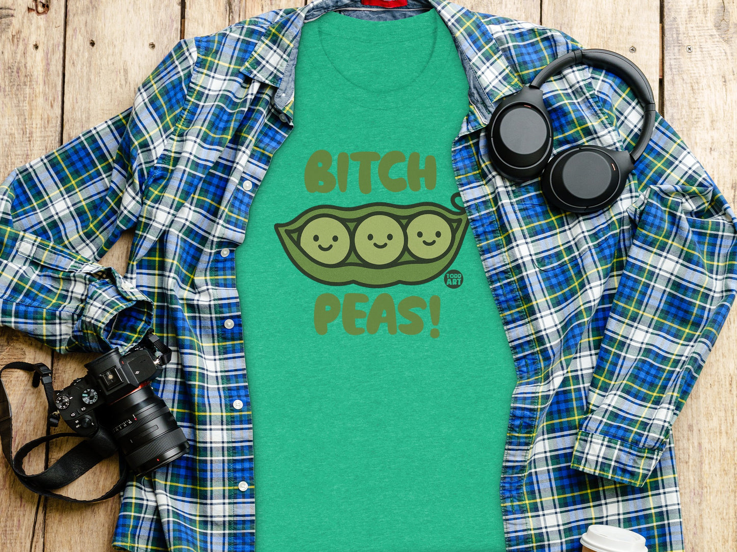 Funny Green Bitch Peas Graphic Tee Shirt