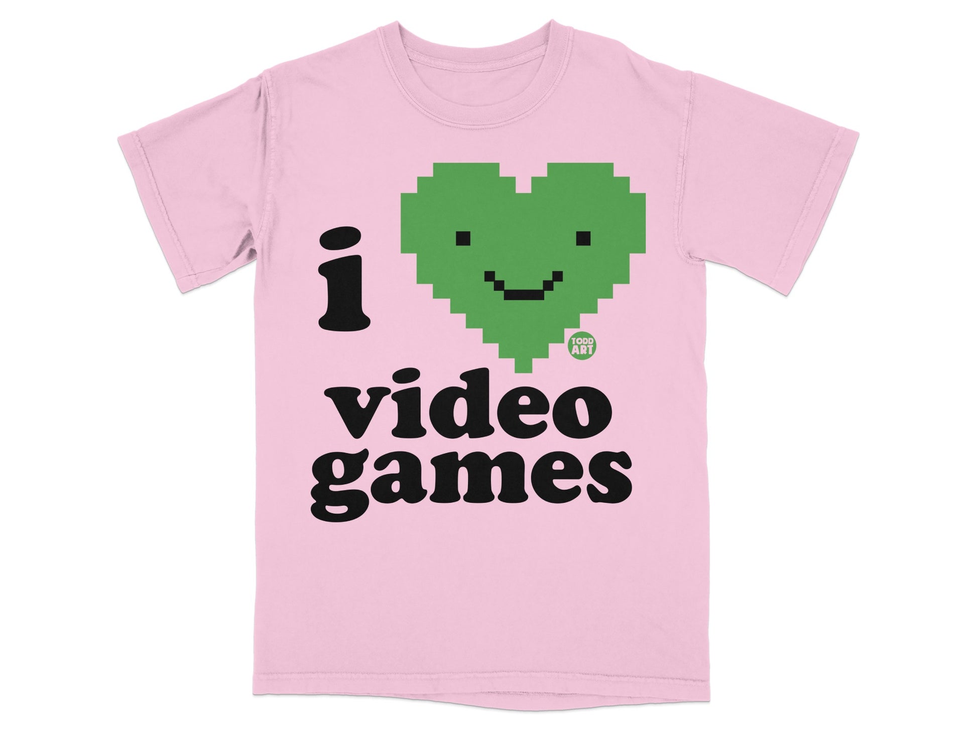 I Love Video Games Pixel Heart Graphic T-Shirt