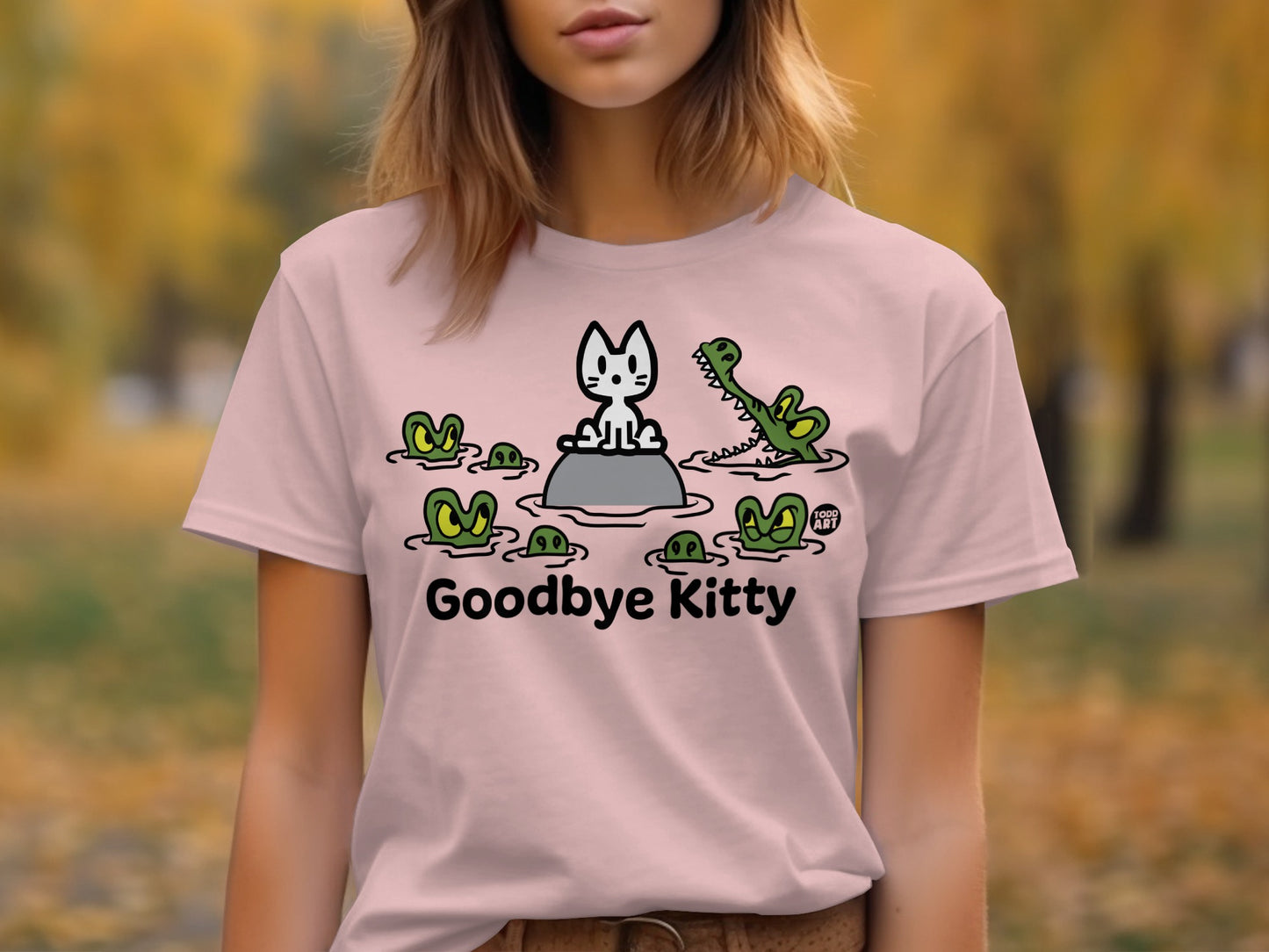 Goodbye Kitty Graphic T-Shirt Fun Humorous Apparel