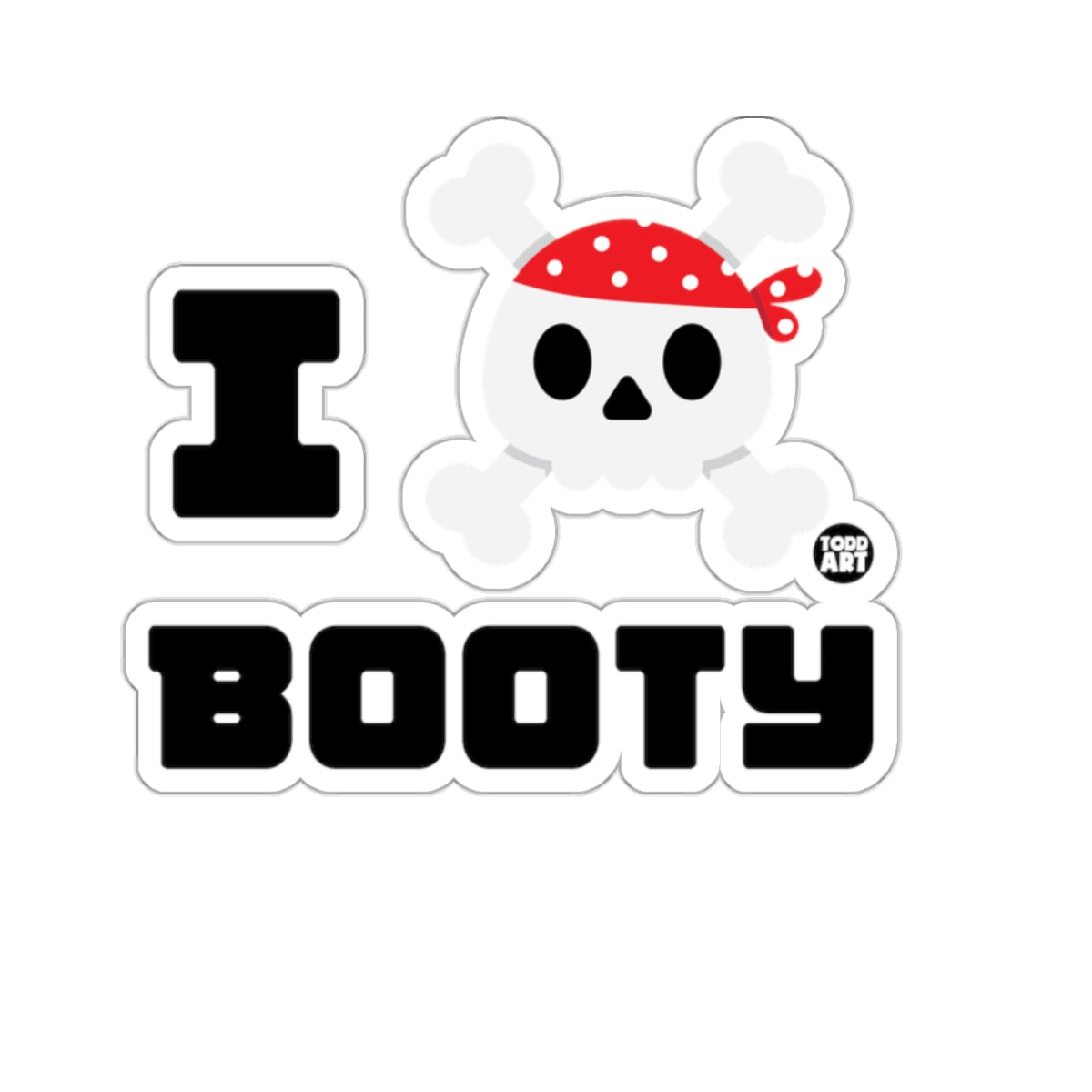 I Skull Booty Red Bandana Todd Art 