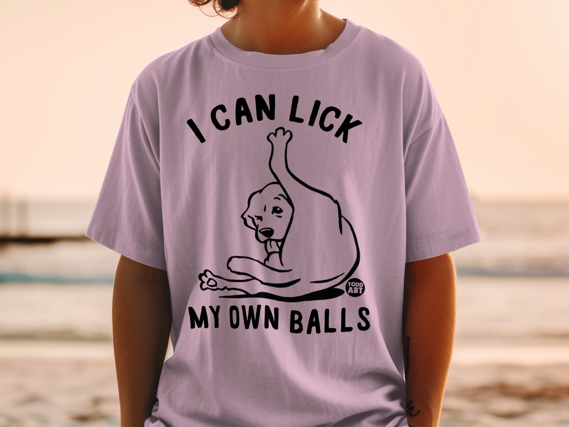 I Can Lick My Own Balls Funny Graphic T-Shirt