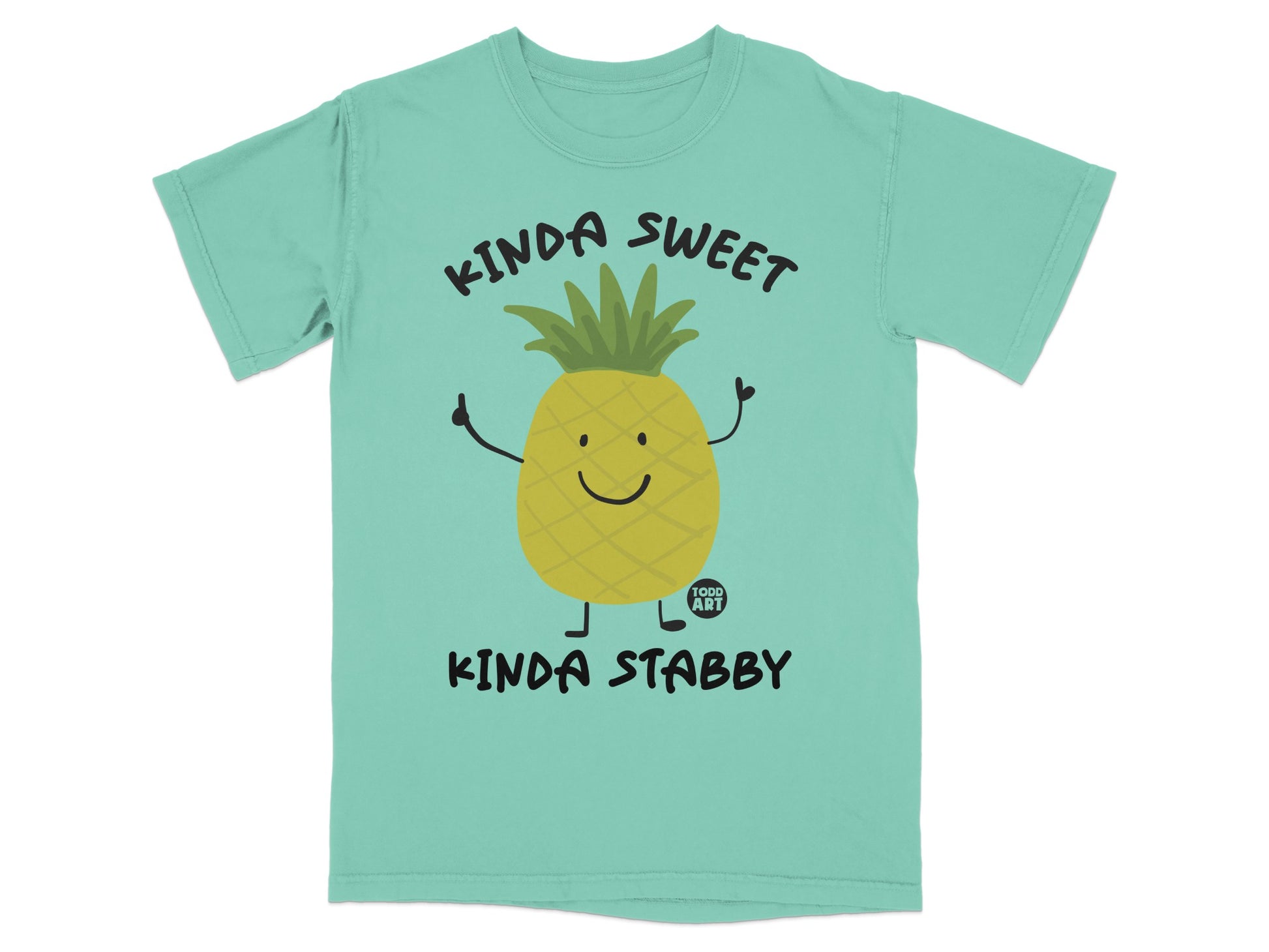 Kinda Sweet Kinda Stabby Pineapple Cartoon Teal product type