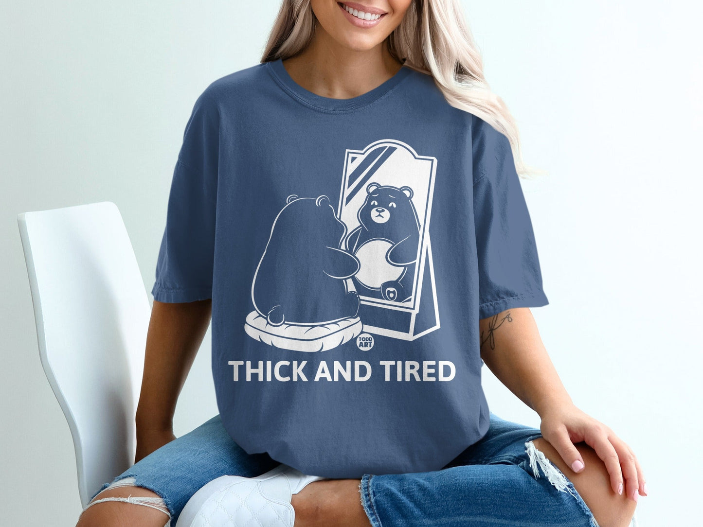 Thick and Tired Bear Graphic Tee Shirt