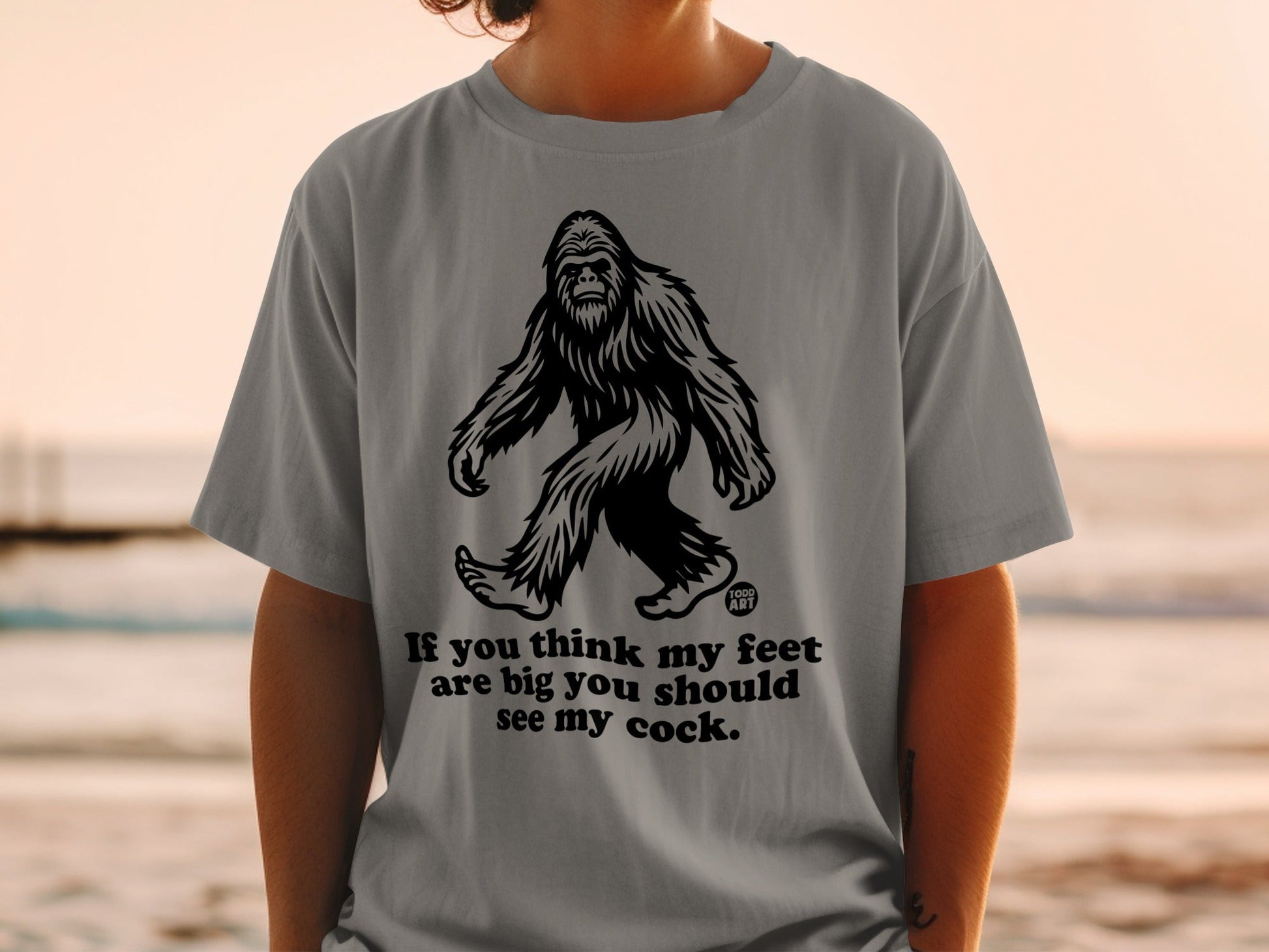 Bigfoot Humor T-Shirt with Funny and Bold Print Design