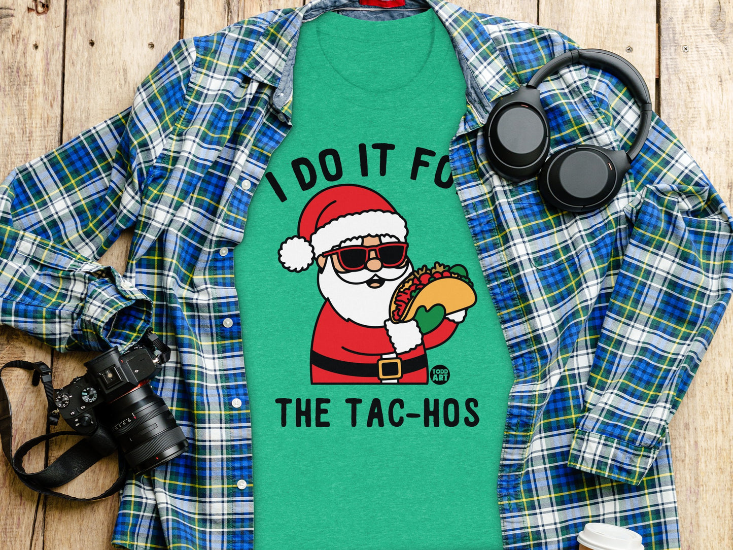 Christmas Santa Taco Lover Graphic T-Shirt