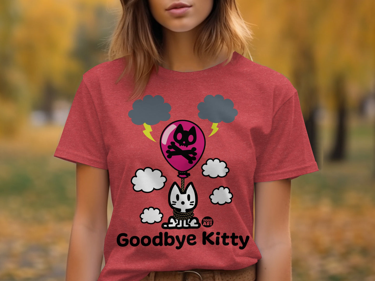 Adorable Goodbye Kitty Graphic T-Shirt for Cat Lovers