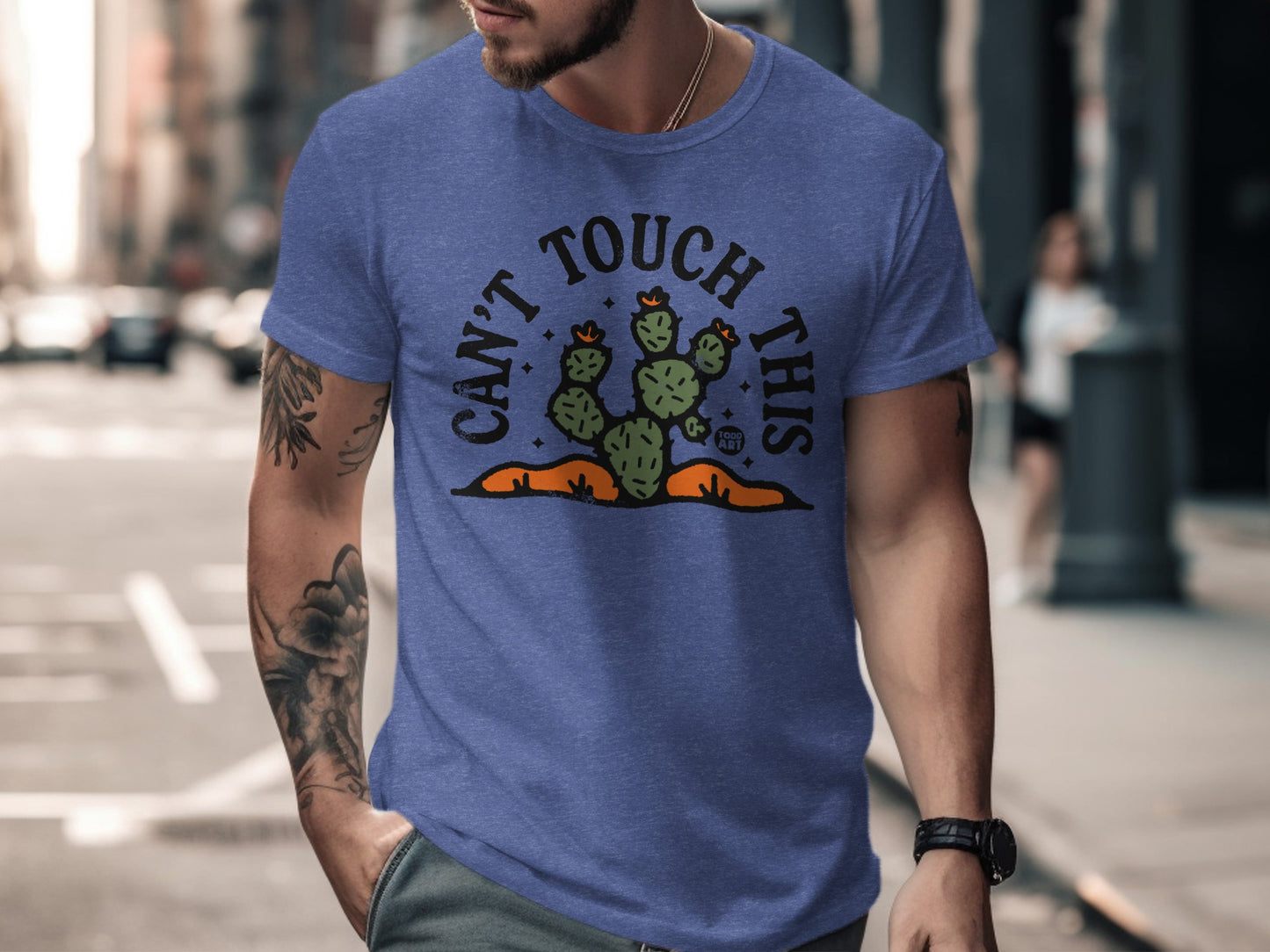 Can't Touch This Cactus Design Casual T-Shirt