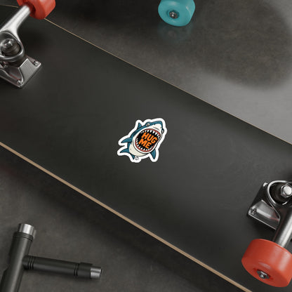 Hug Me Cartoon Shark with Sharp Teeth Artwork sticker
