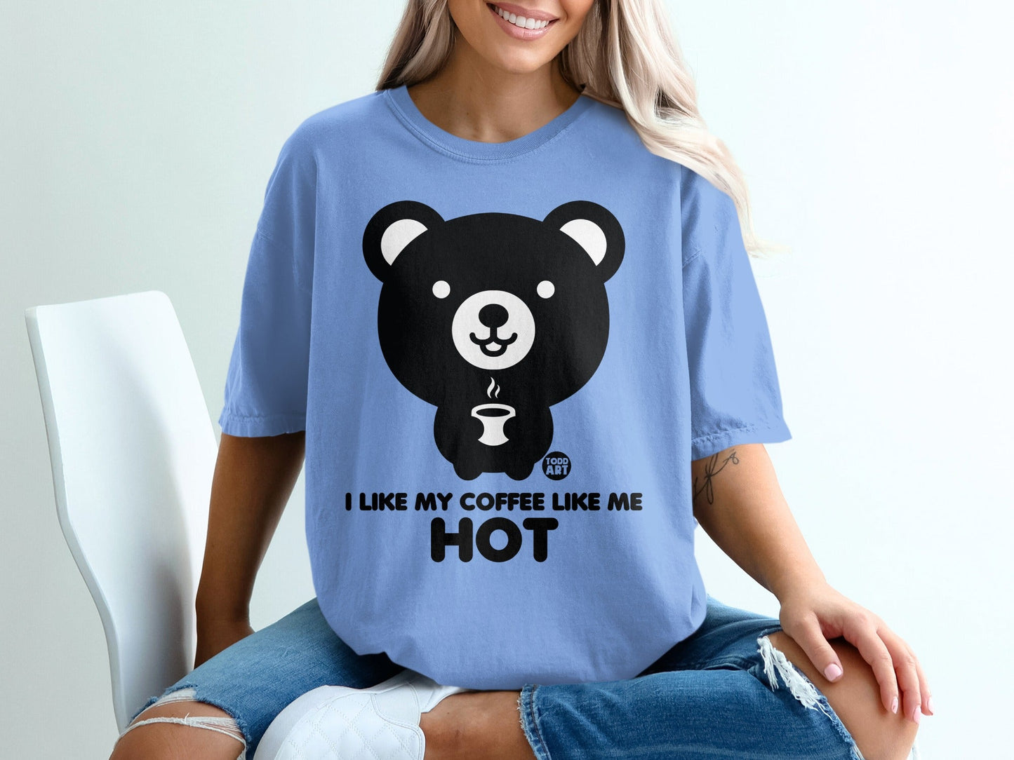 I Like My Coffee Like Me Hot Bear Graphic T-Shirt