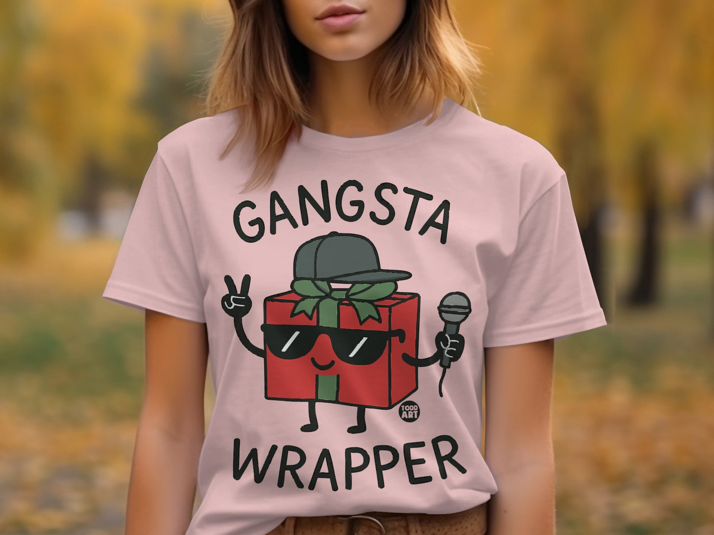 Gangsta Wrapper T-Shirt with Cool Gift Box Emoji