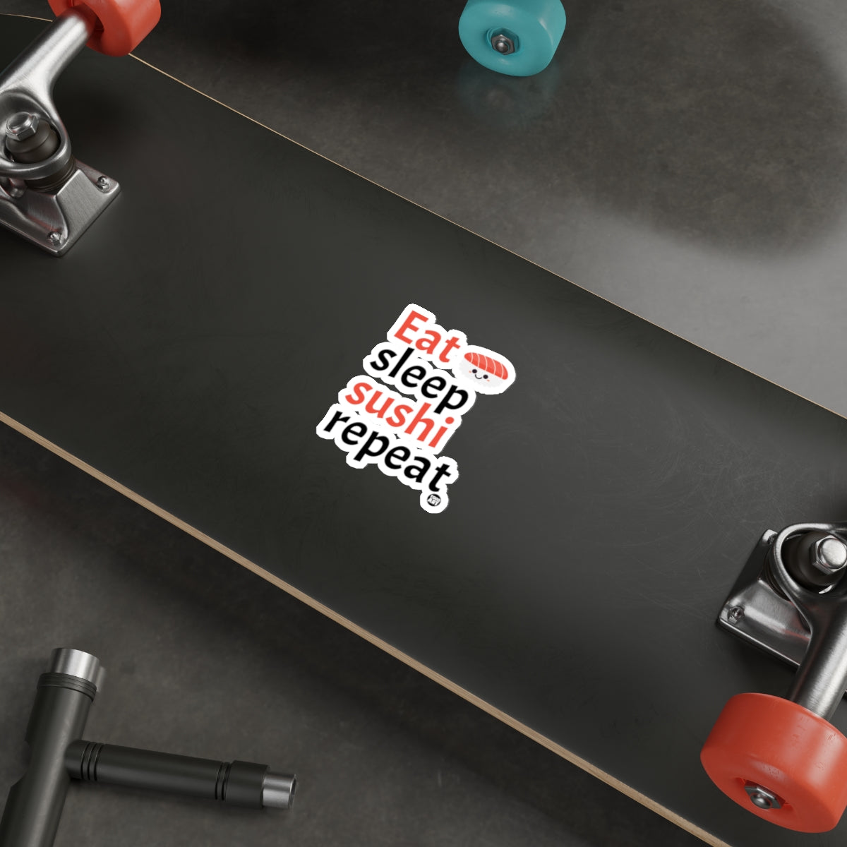 Eat sleep sushi repeat funny food lover sticker 