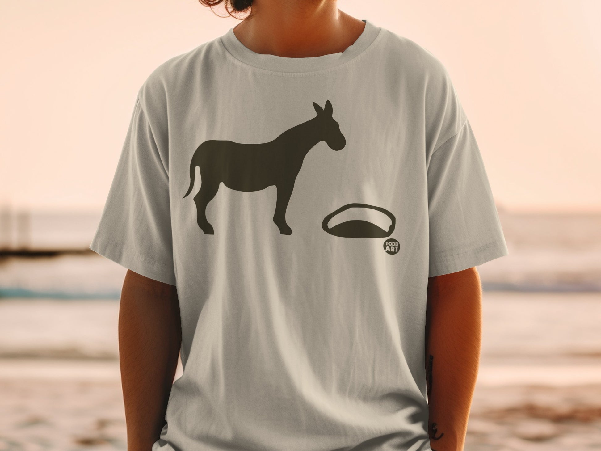 Donkey Graphic Todd Art Print Short Sleeve Shirt