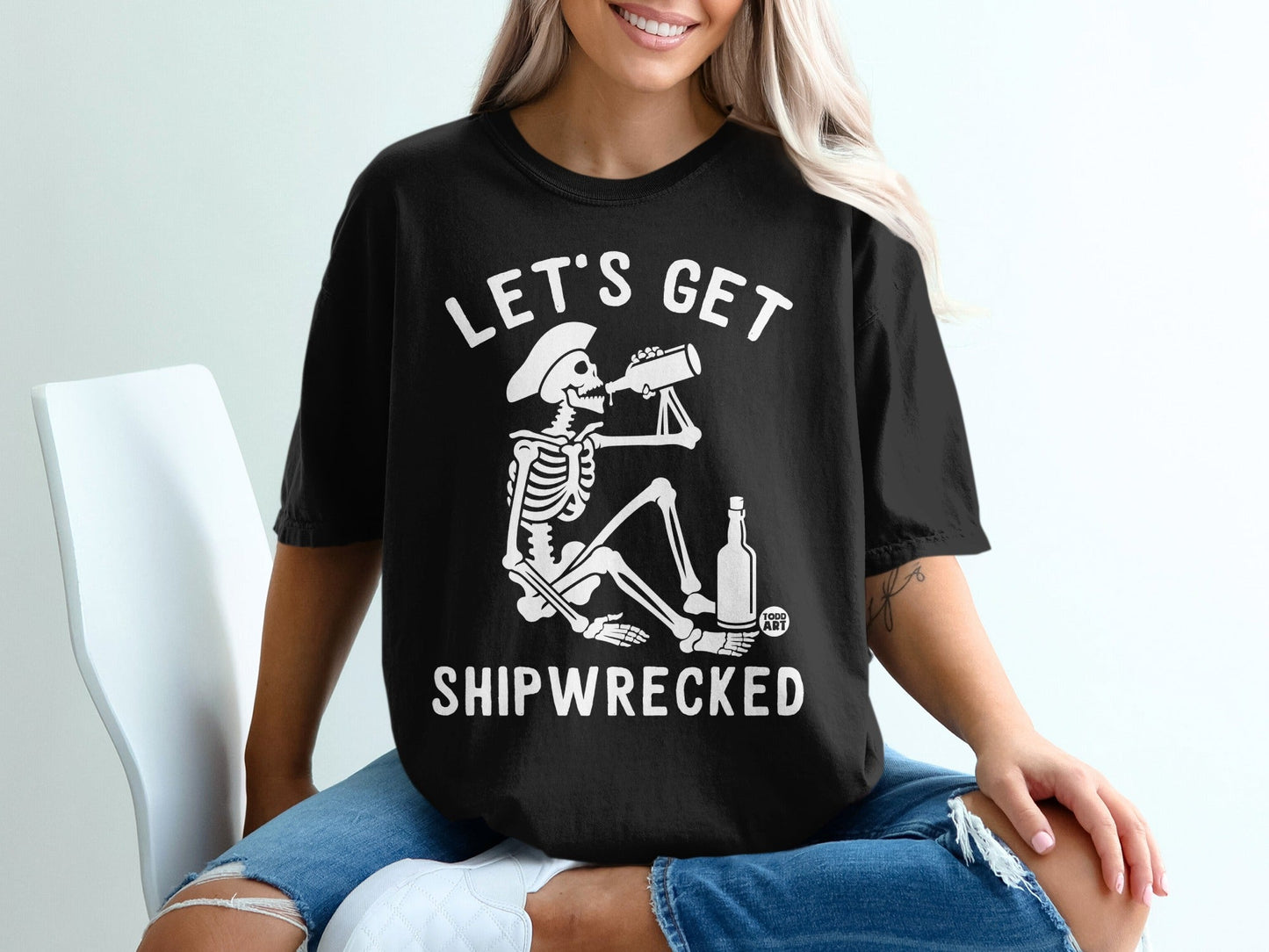Let's Get Shipwrecked Skeleton Graphic T-shirt