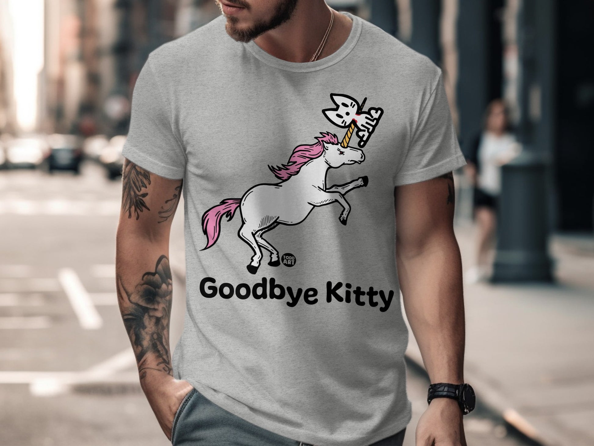 Goodbye Kitty Unicorn Graphic Tee Shirt Product