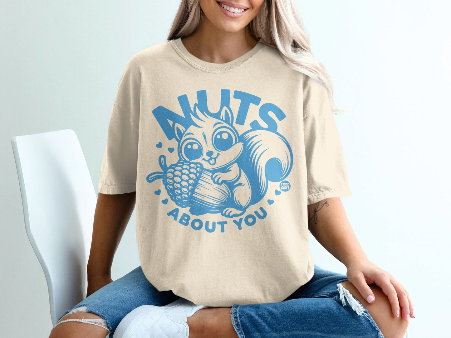 Nuts About You Squirrel T-Shirts, Cute Animal Love Tee, Funny Valentine's Day Gift, Adorable Acorn Graphic, Romantic Forest Creature Apparel
