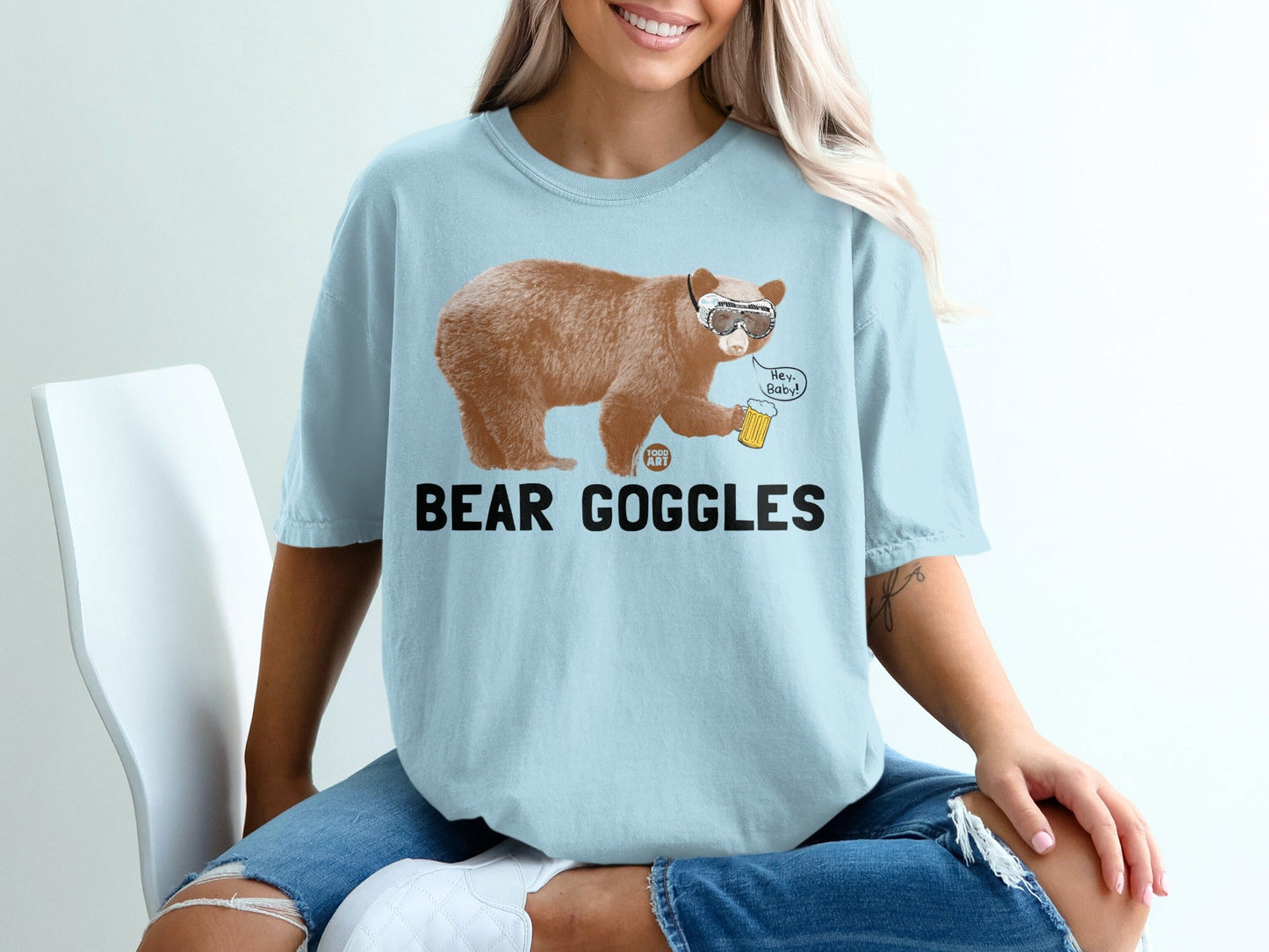 Bear Goggles Funny Graphic T-Shirt
