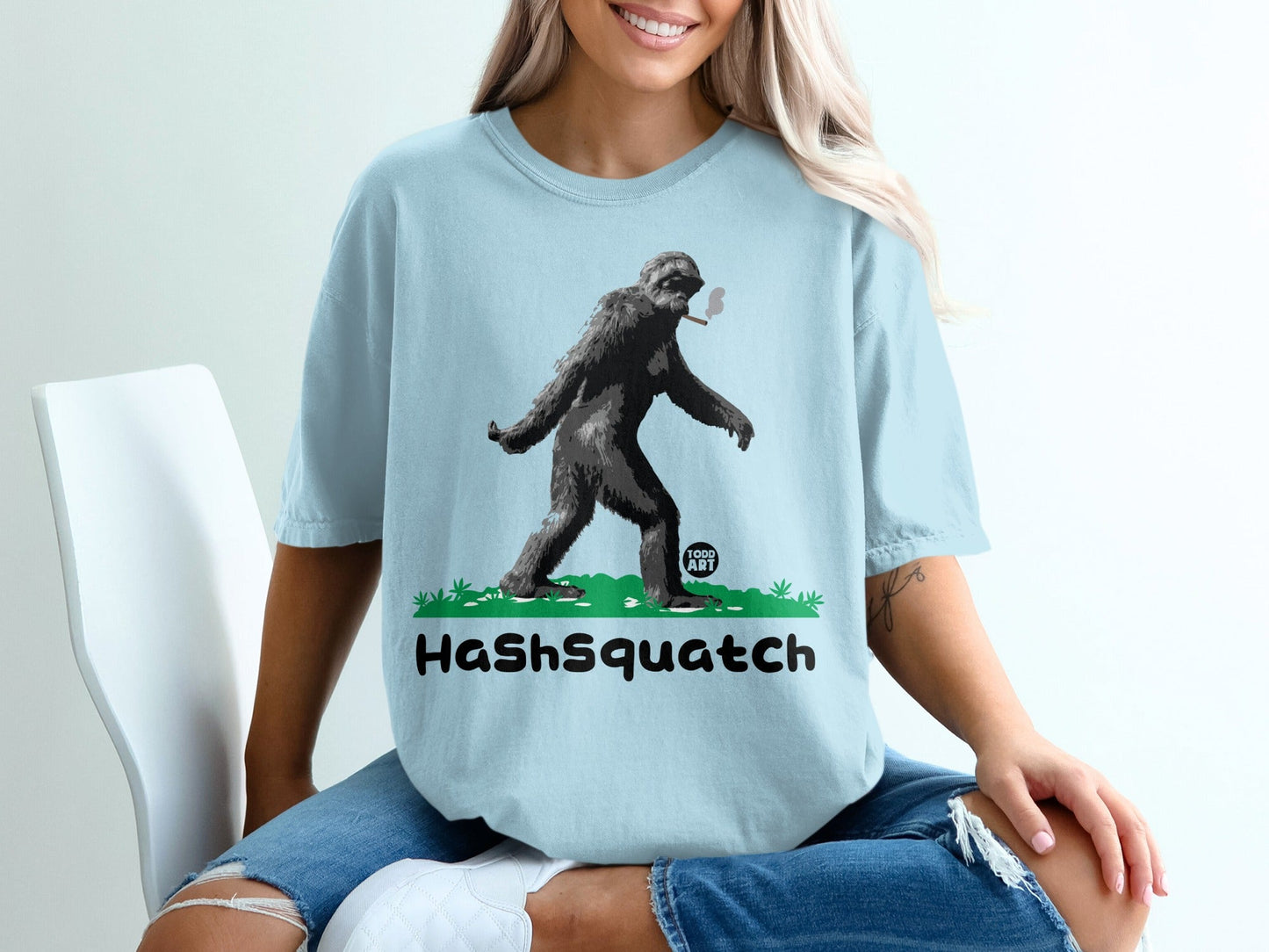 HashSquatch Walking Graphic Tee Shirt Fun Apparel