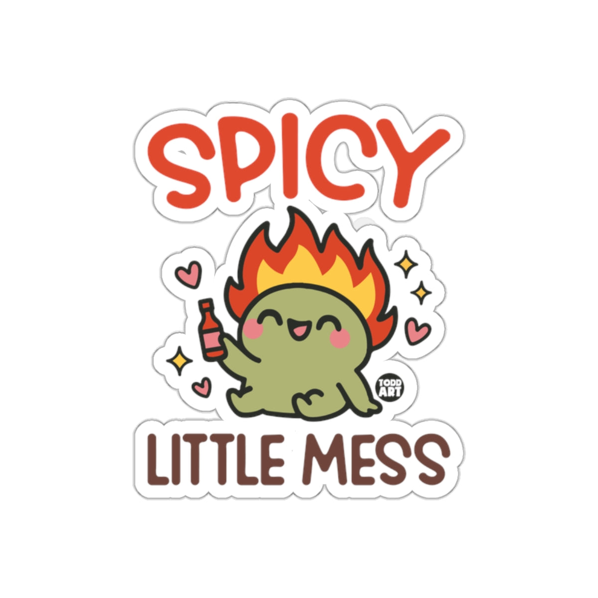 Spicy Little Mess Cute Green Character Sticker