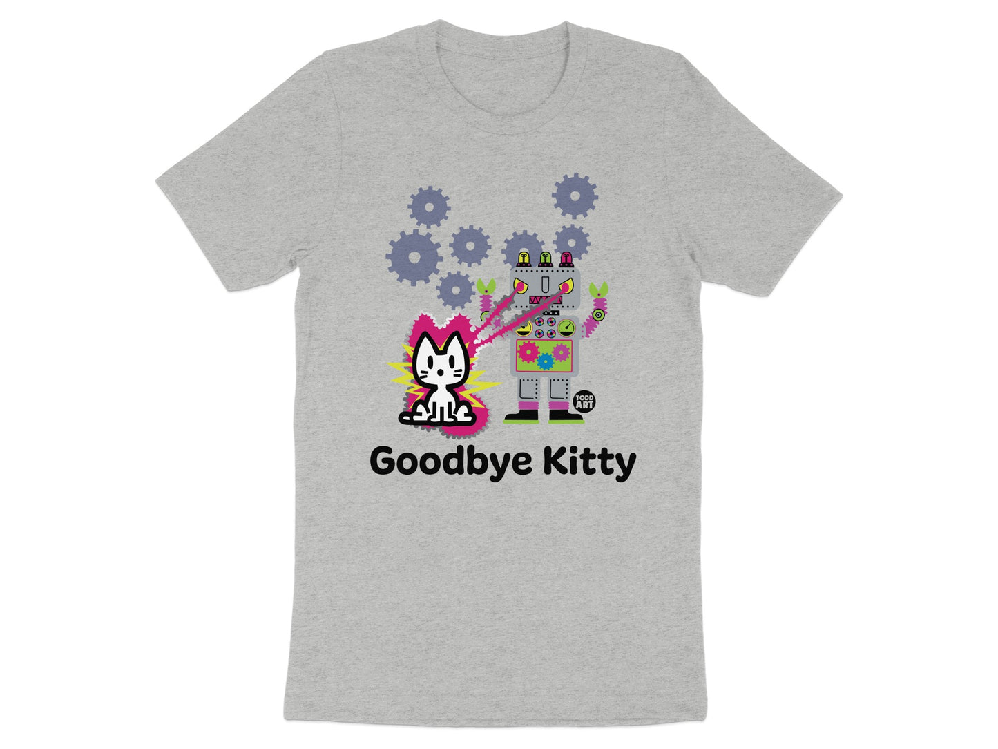 Goodbye Kitty Graphic Robot T-Shirt Design Apparel