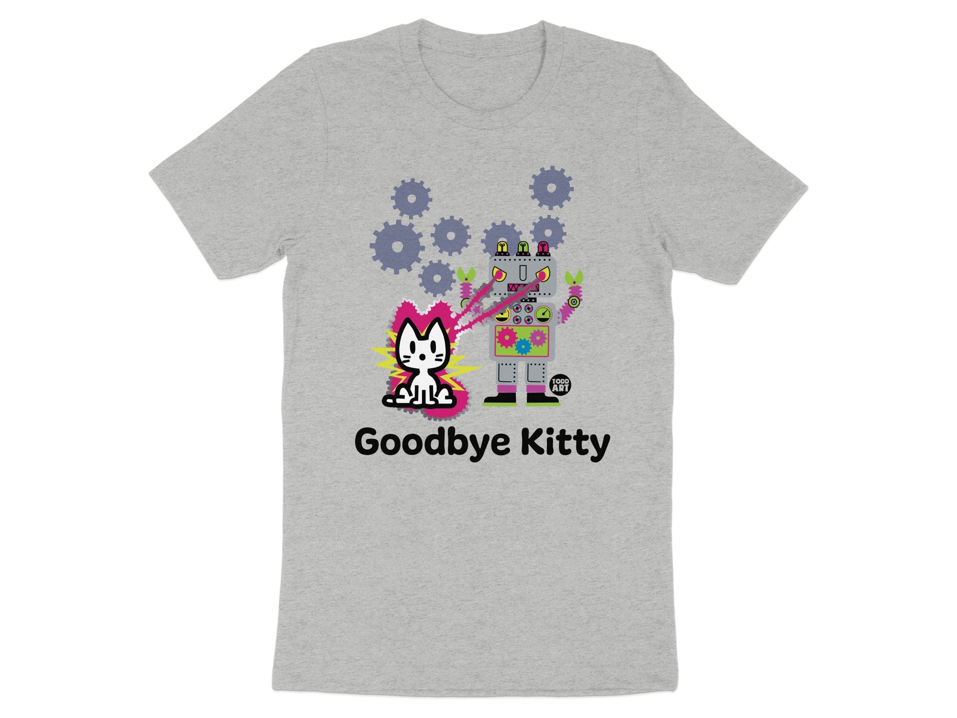 Goodbye Kitty Graphic Robot T-Shirt Design Apparel