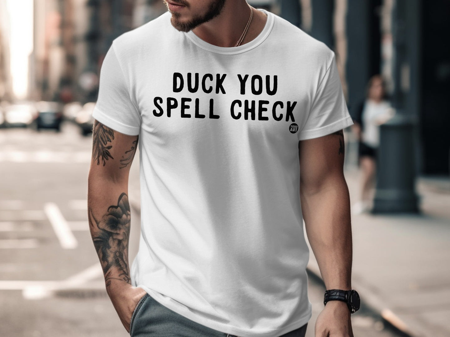 Duck You Spell Check Funny Graphic Tee Product