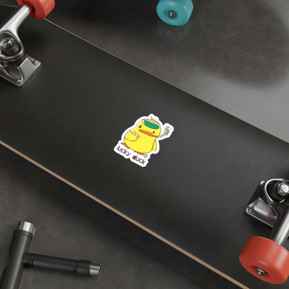 Lucky Duck Skateboard Deck with Cute Duck Design