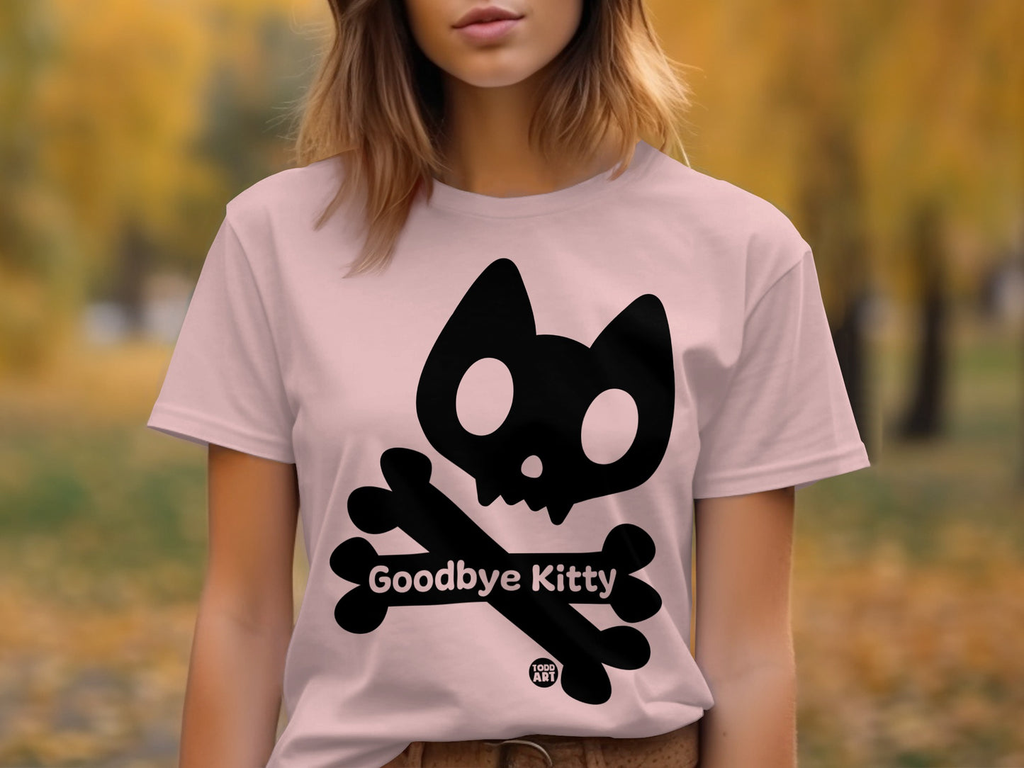 Goodbye Kitty Skull Design T-Shirt for Trendy Look