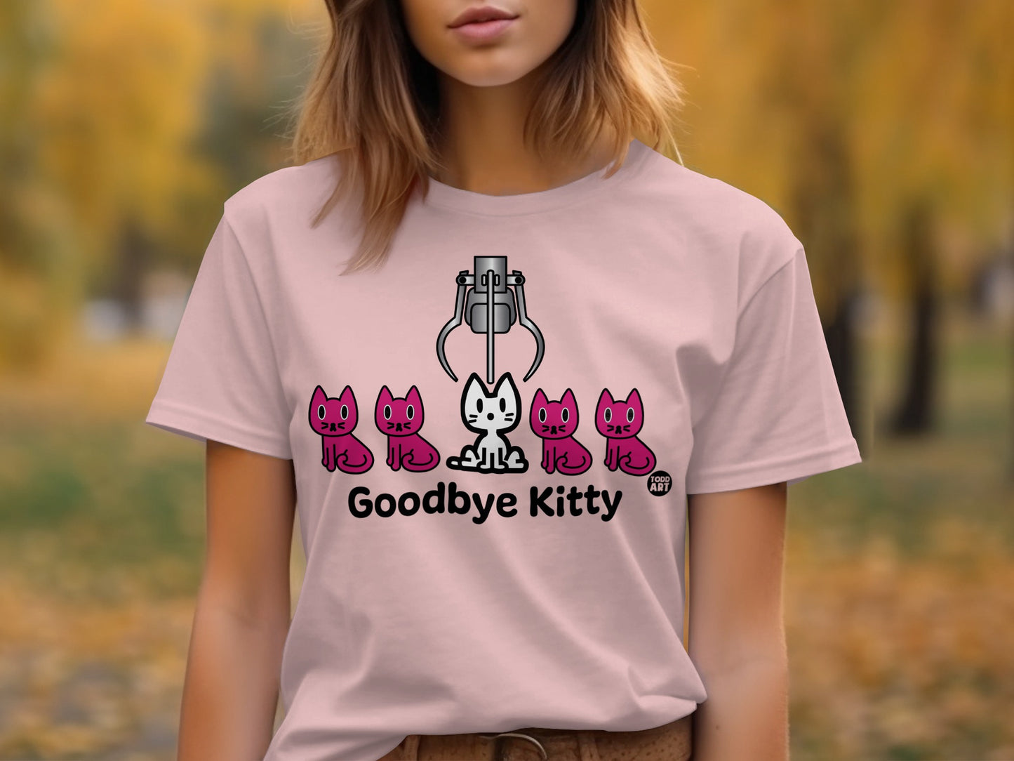Goodbye Kitty Cute and Fun Graphic T-Shirt