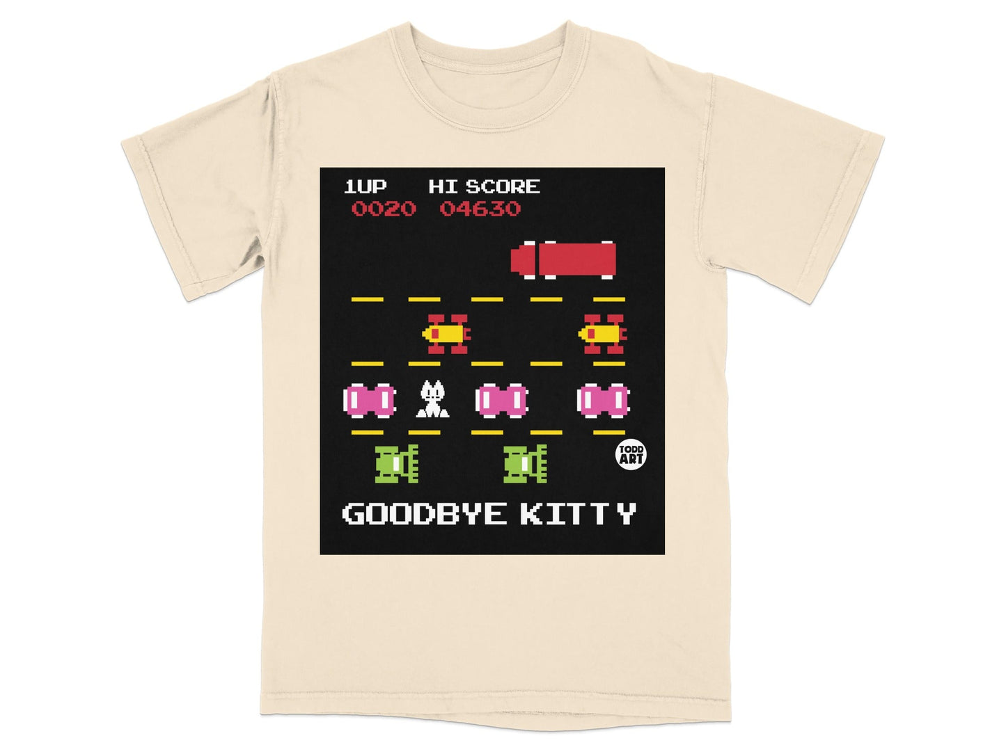 Retro Goodbye Kitty Todd Art High Score Graphic Tee