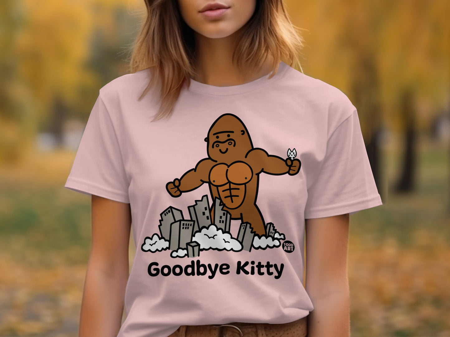 Goodbye Kitty Graphic T-Shirt Fun Unique Tee