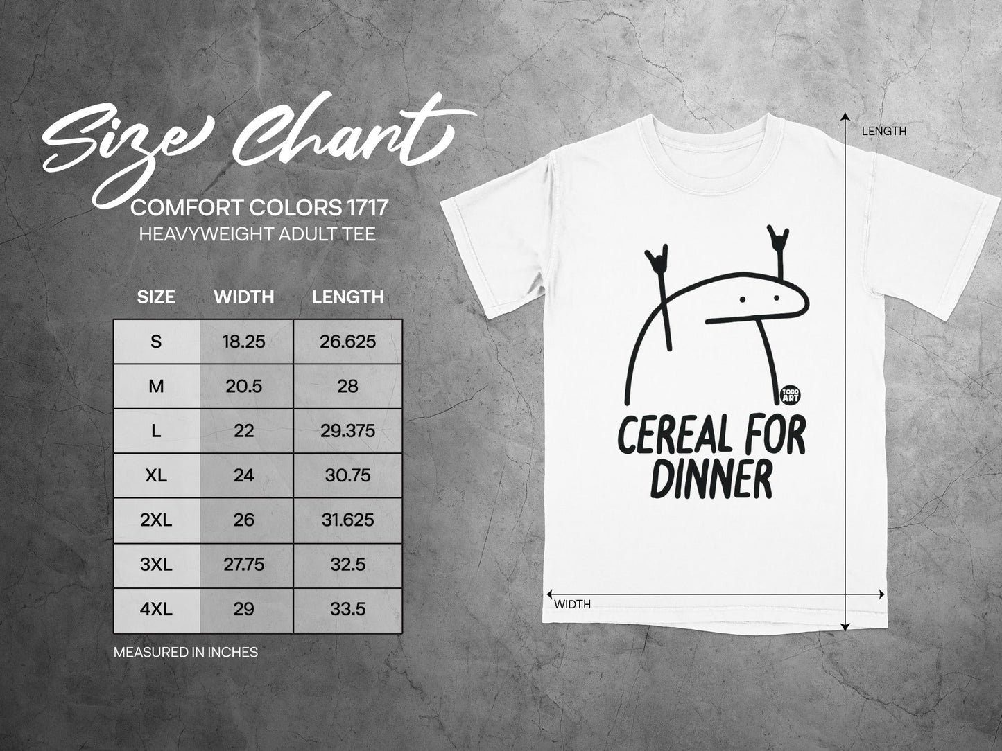 Cereal for Dinner Heavyweight Adult Tee Shirt